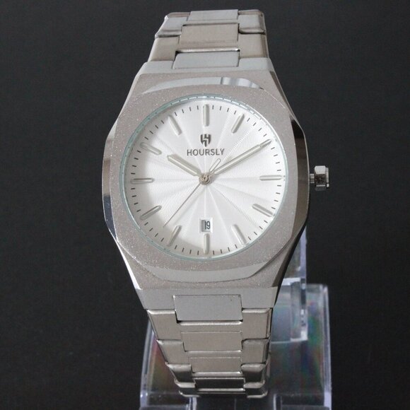 Men's Sports Watch Integrated Bracelet White Dial 42mm - Picture 3 of 13